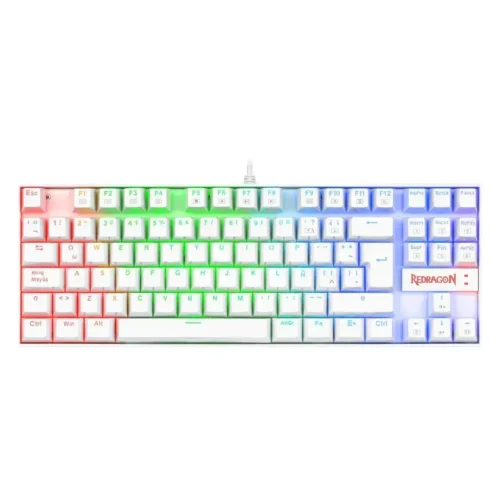 Teclado Gamer Mecánico RGB 60% Redragon Kumara K552 Blanco (ESP) Switch Azul K552W-RGB-SP img-1