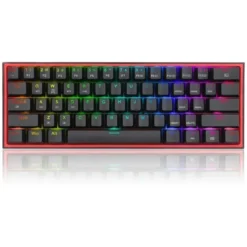 Teclado Inalámbrico Gamer Mecánico Redragon Fizz PRO Black/Red (US) Red Switch (MPN K616-RGB B BLACK/RED, Teclados) img-1