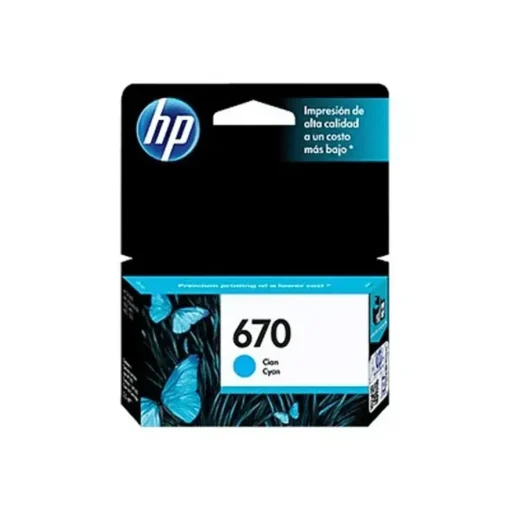 Tinta HP 670 Cyan Ink Cartridge (MPN CZ114AL, Suministros para impresoras) img-1