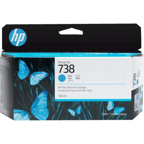 Tinta HP 738 Cyan Designjet Ink Cartridge , 130ml. (MPN 498N5A, Suministros para impresoras) img-1