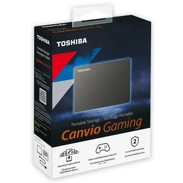 Toshiba Disco Duro Pórtatil Canvio Gaming Externo 2Tb Negro Consola De Juegos HDTX120XK3AA
