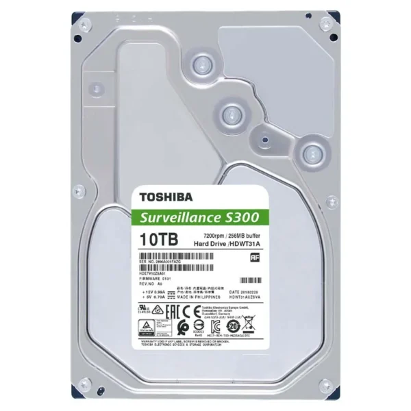 Toshiba S300 Surveillance Disco Duro 10 Tb Interno 3.5" Sata HDWT31AUZSVA