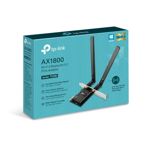 Tp-Link Tarjeta De Red Bluetooth , Ax1800 Wi-Fi 6 Bluetooth 5.2 Pcie Adapter, 2 ARCHER TX20E img-1