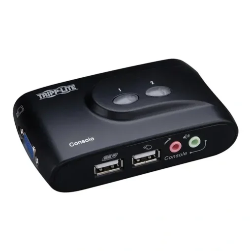 Switch KVM USB 2 Puertos Tripp Lite con Audio, Cables Incluidos (MPN B004-VUA2-K-R, Cables, adaptadores y accesorios para pantallas) img-1