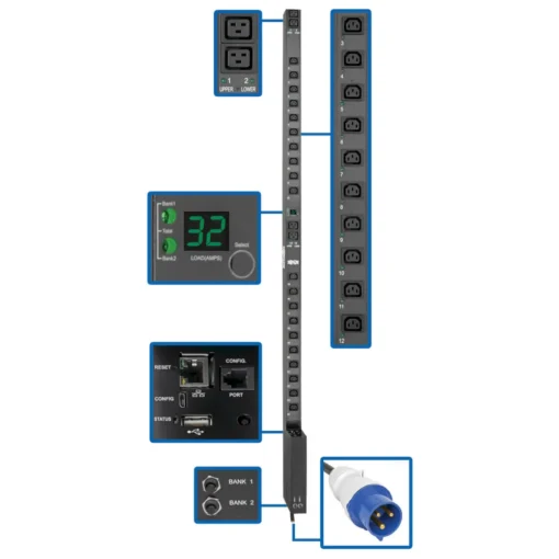 Tripplite Monofásico Switched Pdu, 7,4 Kw, Remoto Lx Plataforma PDUMV32HVNETLX img-1