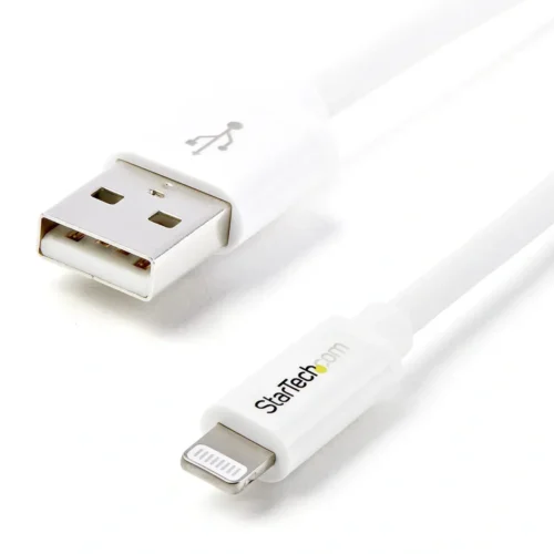 USB to Lightning Cable Startech iPhone / iPad / iPod Charger Cable 1mt (MPN USBLT1MW, Cables, adaptadores y accesorios para pantallas) img-1