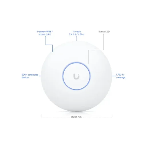 Ubiquiti U7 Pro Max Inalámbrico Access Point Ceiling-Mounted Wifi 7 44—57V Dc (MPN U7-PRO-MAX, Puntos de acceso (Access Points)) img-1