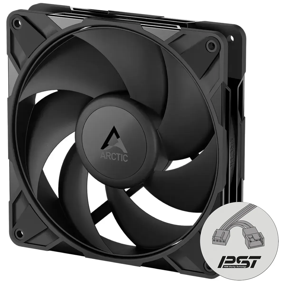 Ventilador Gabinete 120mm ARCTIC P12 Pro PWM PST Negro (77 CFM, 6.9mm H2O) (MPN ACFAN00306A, Refrigeración para PC) img-1
