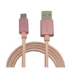 Cable USB-C Vivitar 2M Rosa, Carga Rápida, Trenzado (MPN MOV4012-PNK-ITM-12, Cables y accesorios para PC) img-1