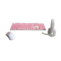 Kit Gamer Vivitar Lvlup Teclado+Mouse+Audífonos, USB, LED Multicolor (MPN LU745-WHTPNK-ESP-6, Kit Teclado y Mouse) img-1