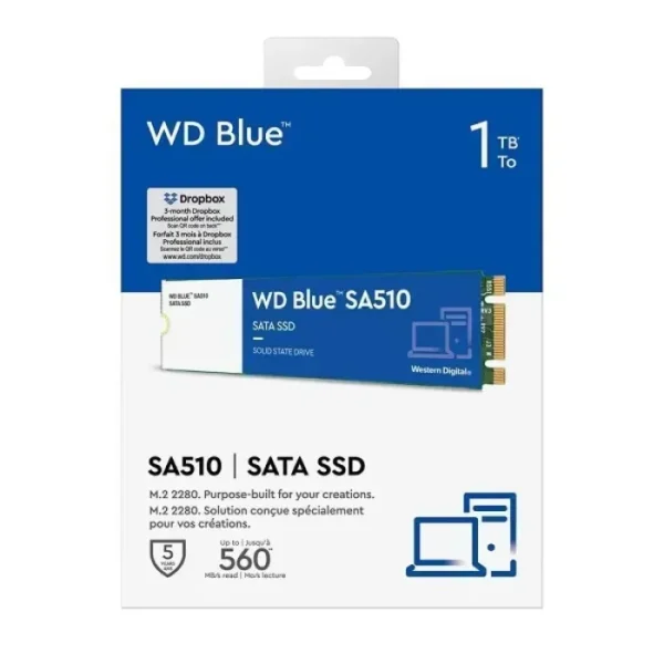 Disco SSD 1TB Western Digital WD Blue SN510 M.2 SATA3 3D WDS100T3B0B img-1