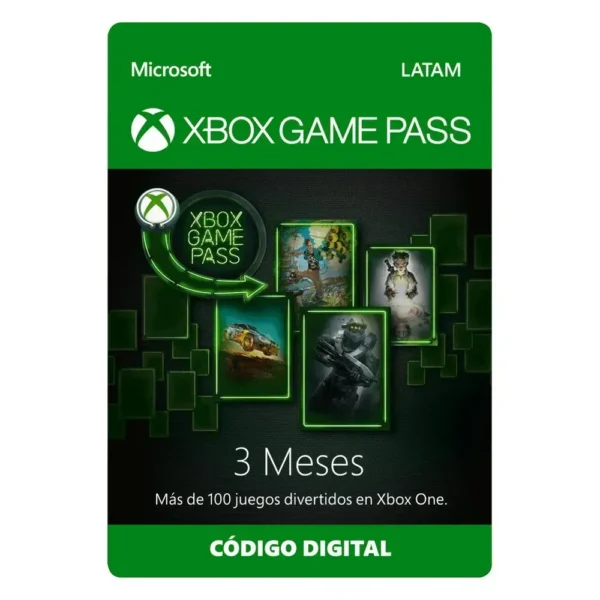 Xbox Microsoft Live Game Pass Licencia 3 Meses Descarga JPU-00090 img-1