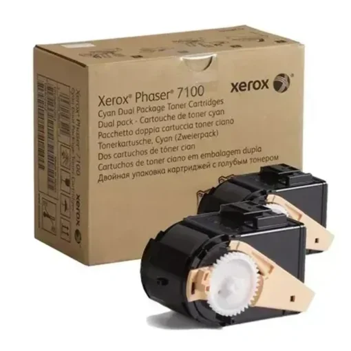 Xerox Tóner Paquete Doble Cian Phaser 7100 (MPN 106R02609, Suministros para impresoras) img-1