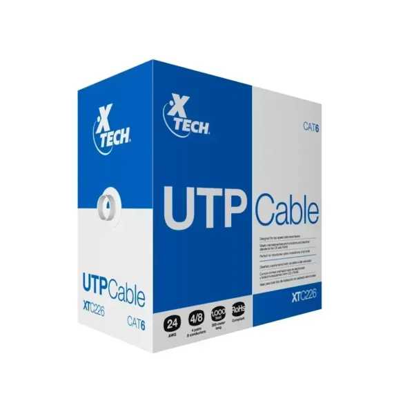 Xtech Network Cable Unshielded Twisted Pair (Utp) 305 M Gris Cat6 24 A XTC-226 img-1