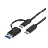 Cable Xtech 2 en 1 USB-C a USB-A, Trenzado, 1.82m, 60W (20V, 3A) (MPN XTC-532, Accesorios para portátiles) img-1